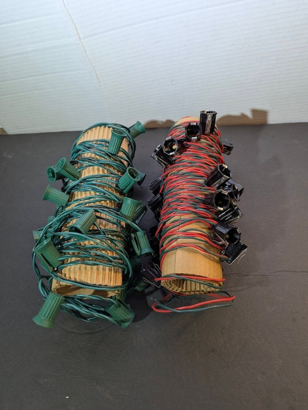 Vintage Christmas Light C9 String Lot Green and Red Retro Holiday Lot 2 strands